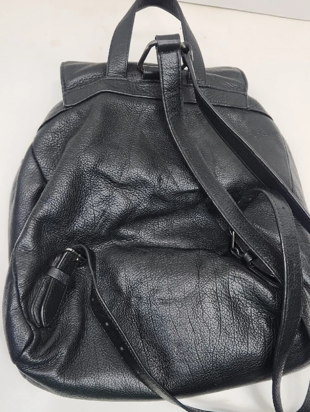 Coach Black Pebbled Leather Billie Backpack with Dual Front Pockets